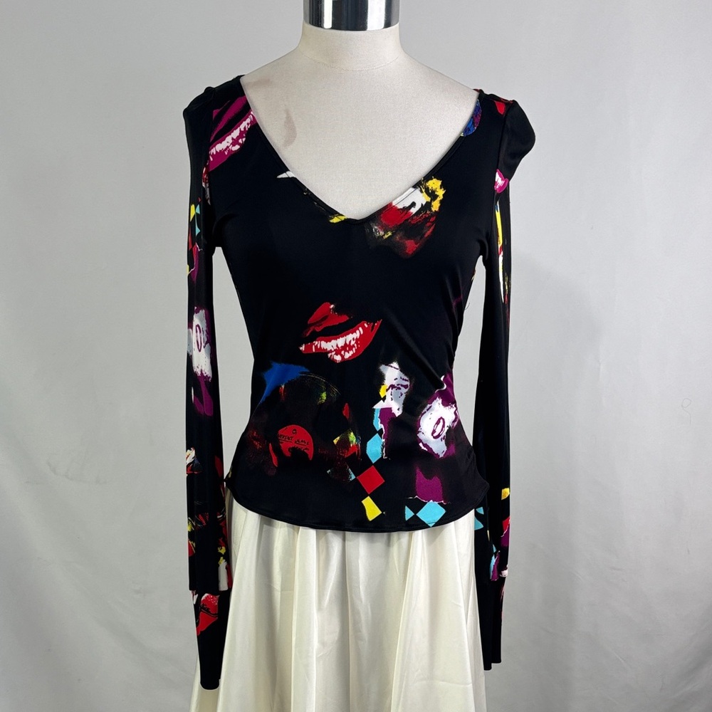 Versace Vintage Black Long Sleeve Print